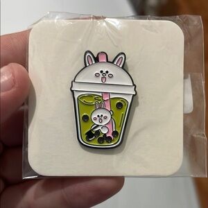 Cute Bunny Bubble Tea Enamel Pin